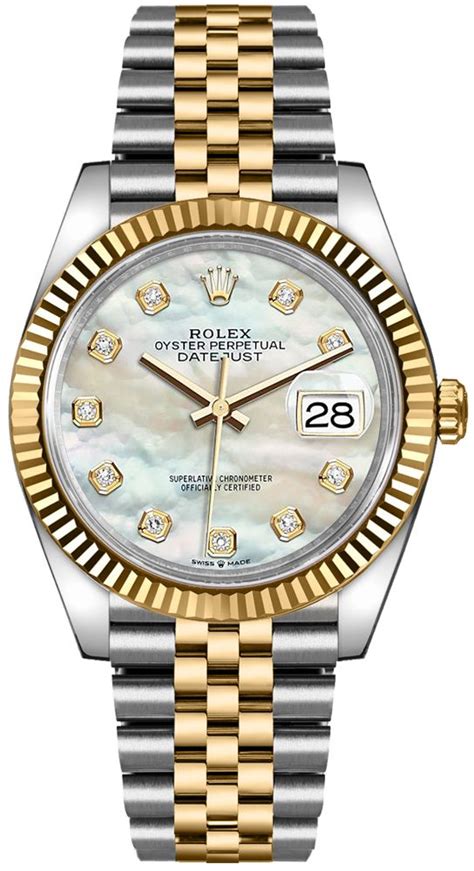 rolex datejust 2 two tone mother of pearl sd500